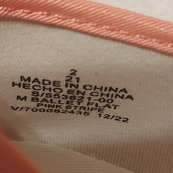 Striped Canvas Ballet Flat Shoes for Girls pink NWT - Picture 3 of 4